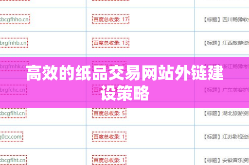 高效的纸品交易网站外链建设策略