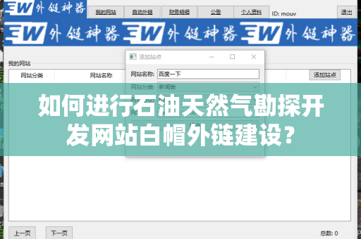 如何进行石油天然气勘探开发网站白帽外链建设？