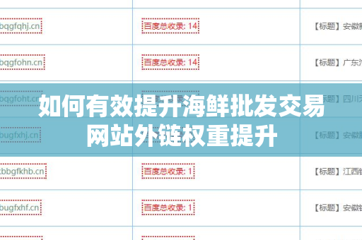 如何有效提升海鲜批发交易网站外链权重提升