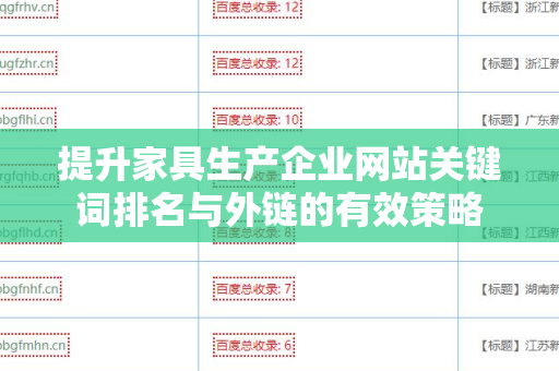 提升家具生产企业网站关键词排名与外链的有效策略