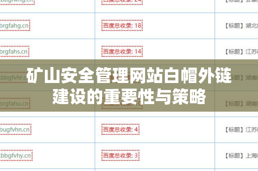 矿山安全管理网站白帽外链建设的重要性与策略