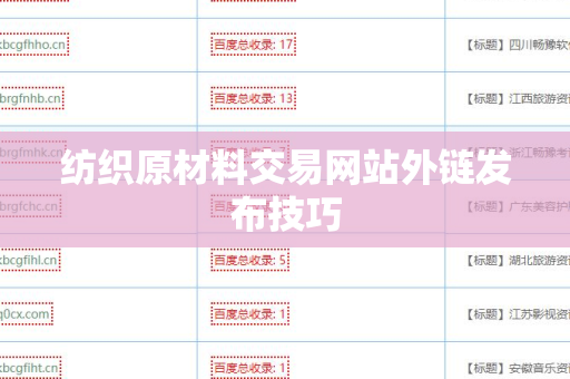 纺织原材料交易网站外链发布技巧