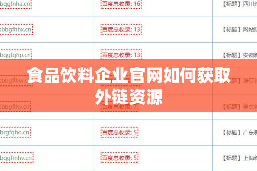 食品饮料企业官网如何获取外链资源