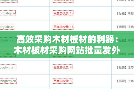 高效采购木材板材的利器：木材板材采购网站批量发外链工具