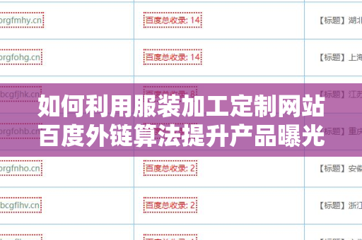 如何利用服装加工定制网站百度外链算法提升产品曝光率