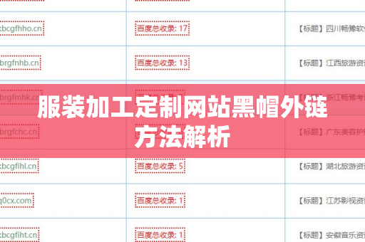 服装加工定制网站黑帽外链方法解析