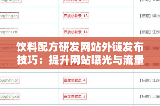 饮料配方研发网站外链发布技巧：提升网站曝光与流量的关键