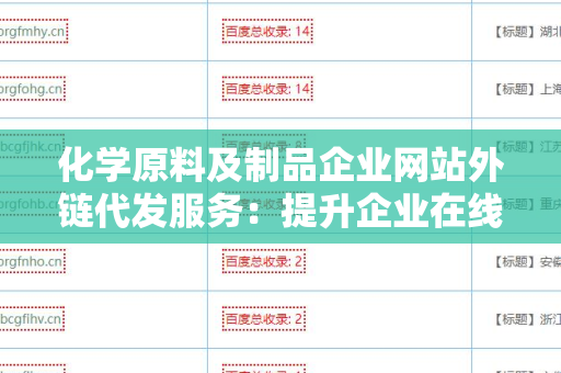 化学原料及制品企业网站外链代发服务：提升企业在线曝光率的有效途径