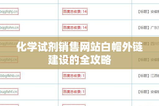 化学试剂销售网站白帽外链建设的全攻略