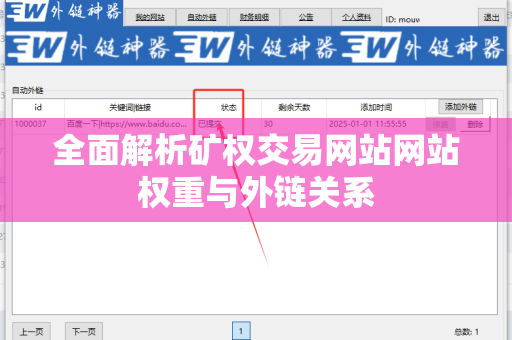 全面解析矿权交易网站网站权重与外链关系