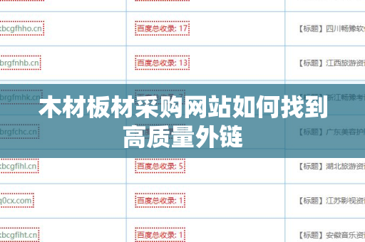 木材板材采购网站如何找到高质量外链