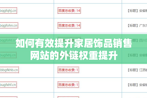 如何有效提升家居饰品销售网站的外链权重提升