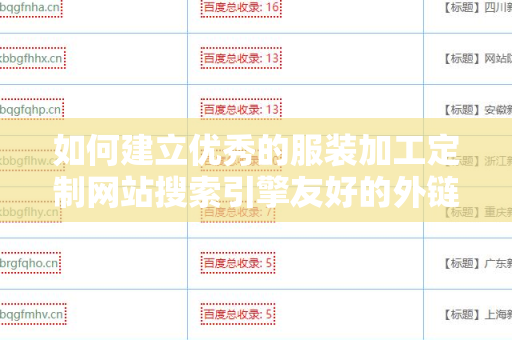 如何建立优秀的服装加工定制网站搜索引擎友好的外链