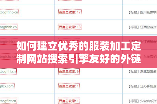 如何建立优秀的服装加工定制网站搜索引擎友好的外链