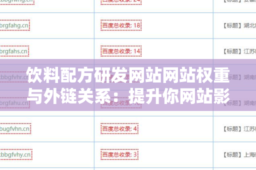 饮料配方研发网站网站权重与外链关系：提升你网站影响力的关键
