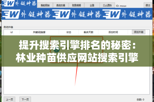提升搜索引擎排名的秘密：林业种苗供应网站搜索引擎友好的外链
