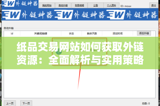 纸品交易网站如何获取外链资源：全面解析与实用策略
