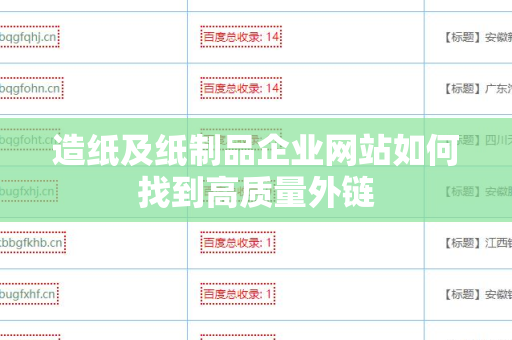 造纸及纸制品企业网站如何找到高质量外链