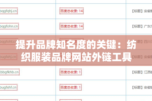 提升品牌知名度的关键：纺织服装品牌网站外链工具