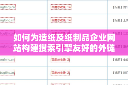 如何为造纸及纸制品企业网站构建搜索引擎友好的外链