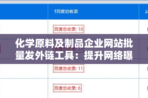 化学原料及制品企业网站批量发外链工具：提升网络曝光的利器
