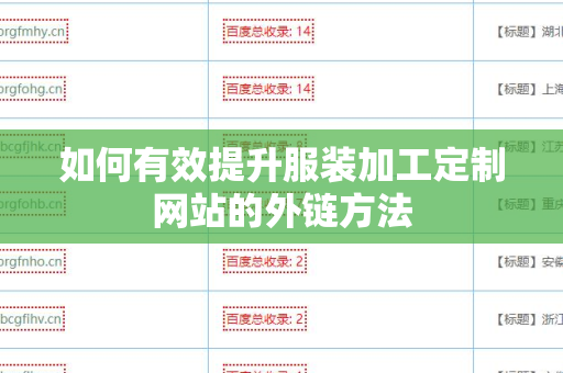 如何有效提升服装加工定制网站的外链方法