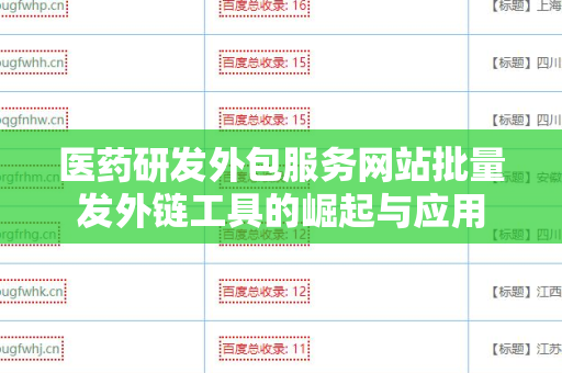医药研发外包服务网站批量发外链工具的崛起与应用