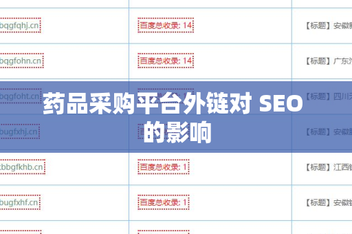 药品采购平台外链对 SEO 的影响