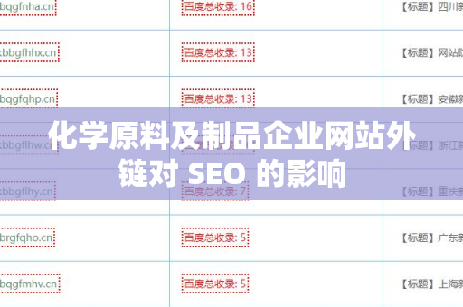 化学原料及制品企业网站外链对 SEO 的影响