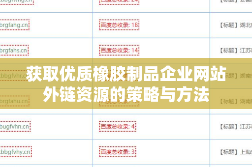 获取优质橡胶制品企业网站外链资源的策略与方法
