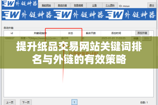 提升纸品交易网站关键词排名与外链的有效策略