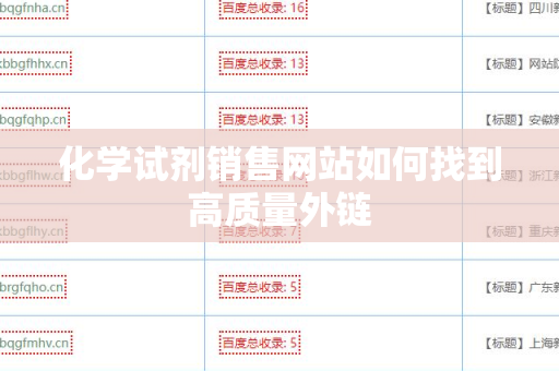 化学试剂销售网站如何找到高质量外链