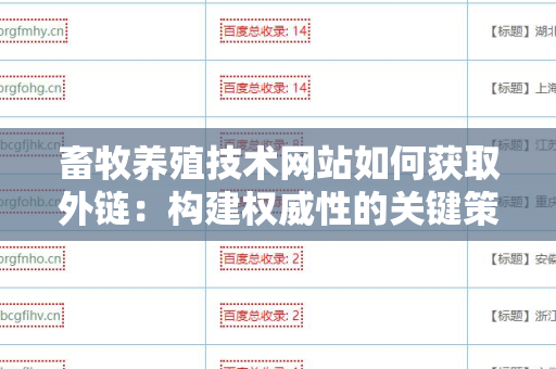畜牧养殖技术网站如何获取外链：构建权威性的关键策略