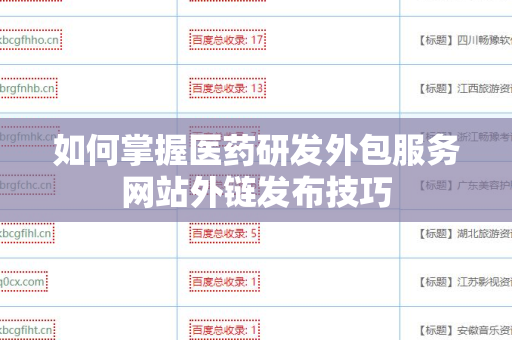 如何掌握医药研发外包服务网站外链发布技巧