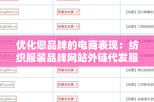 优化您品牌的电商表现：纺织服装品牌网站外链代发服务