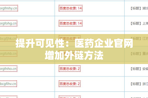 提升可见性：医药企业官网增加外链方法