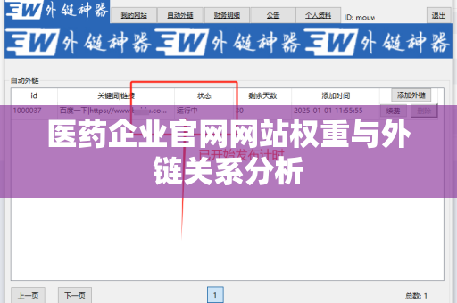 医药企业官网网站权重与外链关系分析