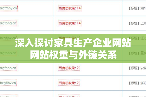 深入探讨家具生产企业网站网站权重与外链关系