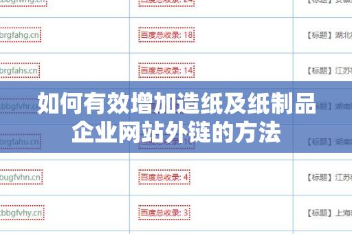 如何有效增加造纸及纸制品企业网站外链的方法