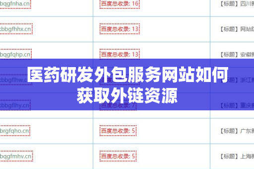 医药研发外包服务网站如何获取外链资源