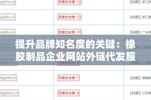 提升品牌知名度的关键：橡胶制品企业网站外链代发服务