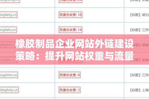橡胶制品企业网站外链建设策略：提升网站权重与流量的有效途径