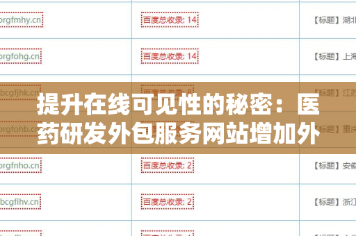 提升在线可见性的秘密：医药研发外包服务网站增加外链方法