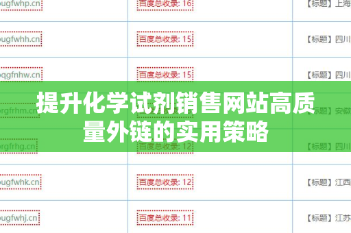 提升化学试剂销售网站高质量外链的实用策略