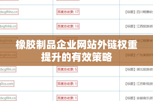 橡胶制品企业网站外链权重提升的有效策略