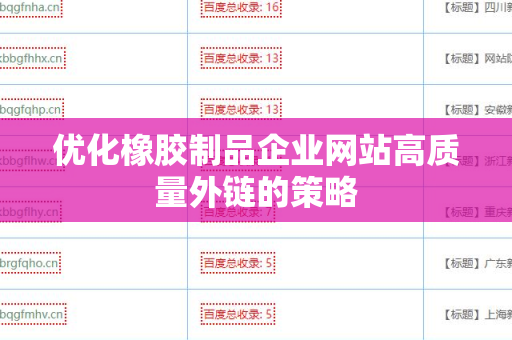 优化橡胶制品企业网站高质量外链的策略