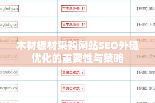 木材板材采购网站SEO外链优化的重要性与策略