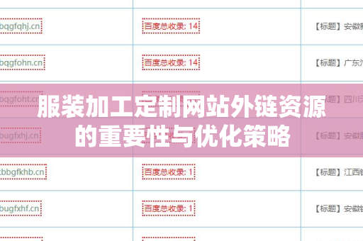 服装加工定制网站外链资源的重要性与优化策略
