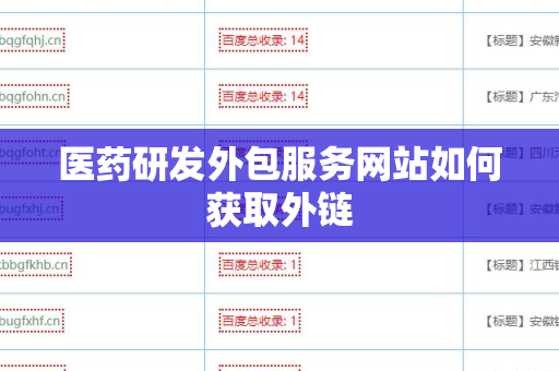 医药研发外包服务网站如何获取外链