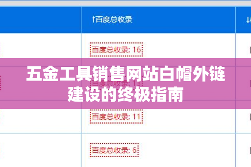 五金工具销售网站白帽外链建设的终极指南
